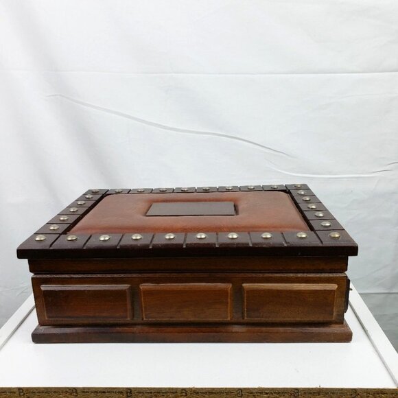 Wooden Studded Jewelry Box Brazil